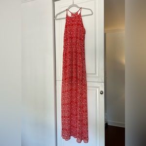 GB Gianni Bini XS red and pink / white? print maxi dress